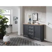 Froschkönig24 Jasmin Sideboard 165 cm Breite Graphit / Artisan Eiche
