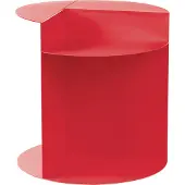 Beliani Beistelltisch Rot Metall Rund Geometrische Form mit Ablage Designer Tisch Wohnzimmer