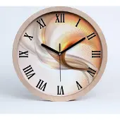 Tulup Holzuhr 25fi cm wanduhr - schwarze Spitzen - abstrakter Hintergrund