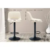 CLP 2er Set Barhocker Camden Kunstleder schwarz creme
