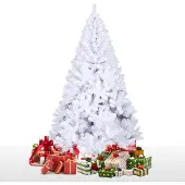 Jiubiaz Künstlicher Weihnachtsbaum künstlicher Tannenbaum inkl. Baumständer Metall Weiß 210cm