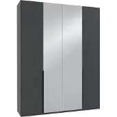 Wimex Drehtürenschrank Mugano Kleiderschrank 180x40x236cm graphit weiß Premium mit Spiegel (18883)