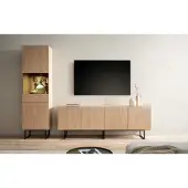 Empinio24 Wohnwand Eiche hell 2-teilig 273 cm Set-1 Como