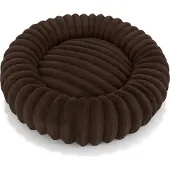 Domarex Rundes Hundebett Weich Waschbar Komfortabel Robust, Braun 60x60cm