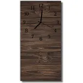 Tulup Glasuhr Wanduhr Küchenuhr Echt-Glas 30x60 Holz Braun