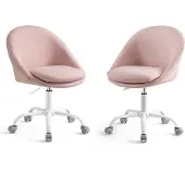 Songmics 2Set Homeoffice Stuhl, Drehstuhl, Schreibtischstuhl, Rosa