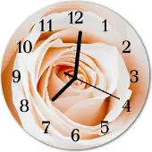 Tulup Glasuhr Wanduhr Küchenuhr Echt-Glas 30fi cm Rose rosa