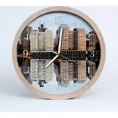 Tulup Holzuhr 20fi cm wanduhr - Stadtgebäude Stadt