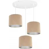 Light11 HOME Hängelampe, Deckenleuchter, Chrom, Samtlampenschirm