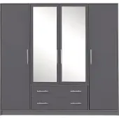 Masseno Drehtürenschrank VANO 200/190/56cm 4-türig Anthrazit