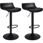 CLP 2er Set Barhocker Aveiro Kunstleder schwarz