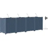 vidaXL Möbel Gartenpflanzen mit Bewässerungssystem 4 Stück Grau - Beete 42002880