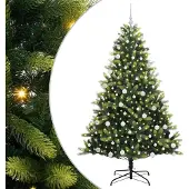 Syfax Künstlicher Klapp-Weihnachtsbaum mit 300 LEDs Grün 180 cm
