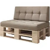 Sunnypillow Palettenkissen Verona gesteppt 2er Set Camel