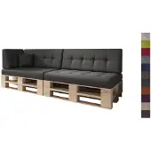 Sunnypillow Palettenkissen Verona gesteppt 6er Set Black