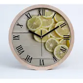 Tulup Holzuhr 25fi cm wanduhr - schwarze Spitzen - Zitronenholz