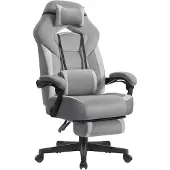 Songmics Gaming-Stuhl, ergonomischer Computerstuhl, Bürostuhl, mit Fußstütze, Kopfkissen, Lendenkissen