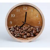 Tulup Holzuhr 30fi cm wanduhr - Kaffeebohnen