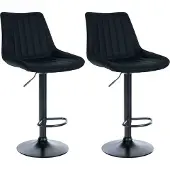 CLP 2er Set Barhocker Toni Kunstleder schwarz schwarz