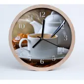 Tulup Holzuhr 30fi cm wanduhr - Tasse Kaffee