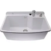 Adgo Großes Weißes Waschbecken Mit Wasserhahn Und Seifenspender