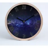 Tulup Holzuhr 30fi cm wanduhr - schwarze Spitzen - Milchstraße