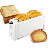 Andoer Automatik 4 Röstkammern Langschlitz Toaster aus Edelstahl mit Krümelschublade Sandwich Toaster
