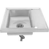 Easybuy Küchenspüle Edelstahlspüle mit Abtropffläche Einschalige Spüle Silber max 300kg