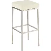 CLP Barhocker Montreal E85, creme, modernes Design, Kunstleder, gepolsterte Sitzfläche