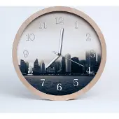 Tulup Holzuhr 30fi cm wanduhr - Stadtgebäude Stadt