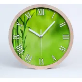 Tulup Holzuhr 30fi cm wanduhr - weiße Spitzen - Bambus