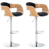 CLP 2er Set Barhocker Kingston C Stoff natura/schwarz