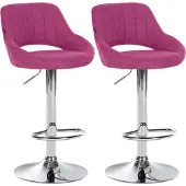 CLP 2er Set Barhocker Milet Stoff C lila