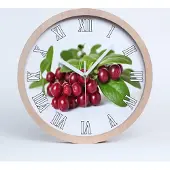 Tulup Holzuhr 20fi cm wanduhr - weiße Spitzen - Preiselbeere