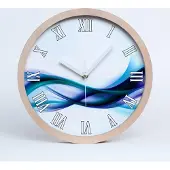 Tulup Holzuhr 25fi cm wanduhr - weiße Spitzen - abstrakcjaale