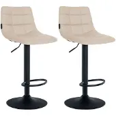 CLP 2er Set Barhocker Jerry Kunstleder schwarz creme