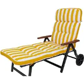 Kettler Auflage Rollliege Alicante 2153 extrabreit gelb-weiß Blockstreifen 200x65x9 cm KETTtex Stegkissen