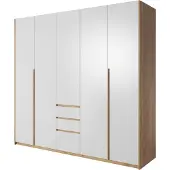 Masseno Drehtürenschrank CELEO 225 cm Kleiderschrank Schlafzimmer Schrank 5-türig Orange