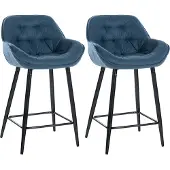 CLP 2er Set Barhocker Gibson Stoff blau