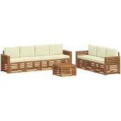 Syfax Sofagarnituren 8 pcs Natur und Creme Massivholz Akazie