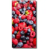 Tulup Glasuhr Wanduhr Küchenuhr Echt-Glas 30x60 Berrymix Mehrfarbig