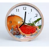 Tulup Holzuhr 20fi cm wanduhr - Grapefruit Obst