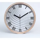 Tulup Holzuhr 25fi cm wanduhr - schwarze Spitzen - abstrakte Linien