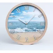 Tulup Holzuhr 25fi cm wanduhr - weiße Spitzen - Strand