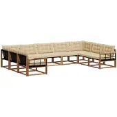 vidaXL Outdoor-Sofagarnitur 9 stk. Natur und Beige