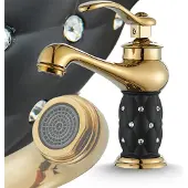ARI Waschbeck armatur, Wasserhahn Bad Aristo, Golden, Schwarz matt, Hochdruck, mit Regulierung von Wasserfluss und Wassertemperatur