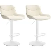 CLP 2er Set Barhocker Vonore Stoff weiß creme