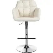 CLP Barhocker Natoma Kunstleder chrom creme