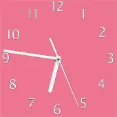 Wallario Design Wanduhr Pastellrot aus Echtglas, Größe 20 x 20 cm