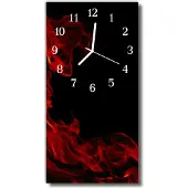 Tulup Glasuhr Wanduhr Küchenuhr Echt-Glas 30x60 Feuer Mehrfarbig